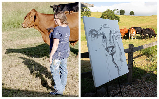 Painting Cows At Country Mile Escape In The Scenic Rim