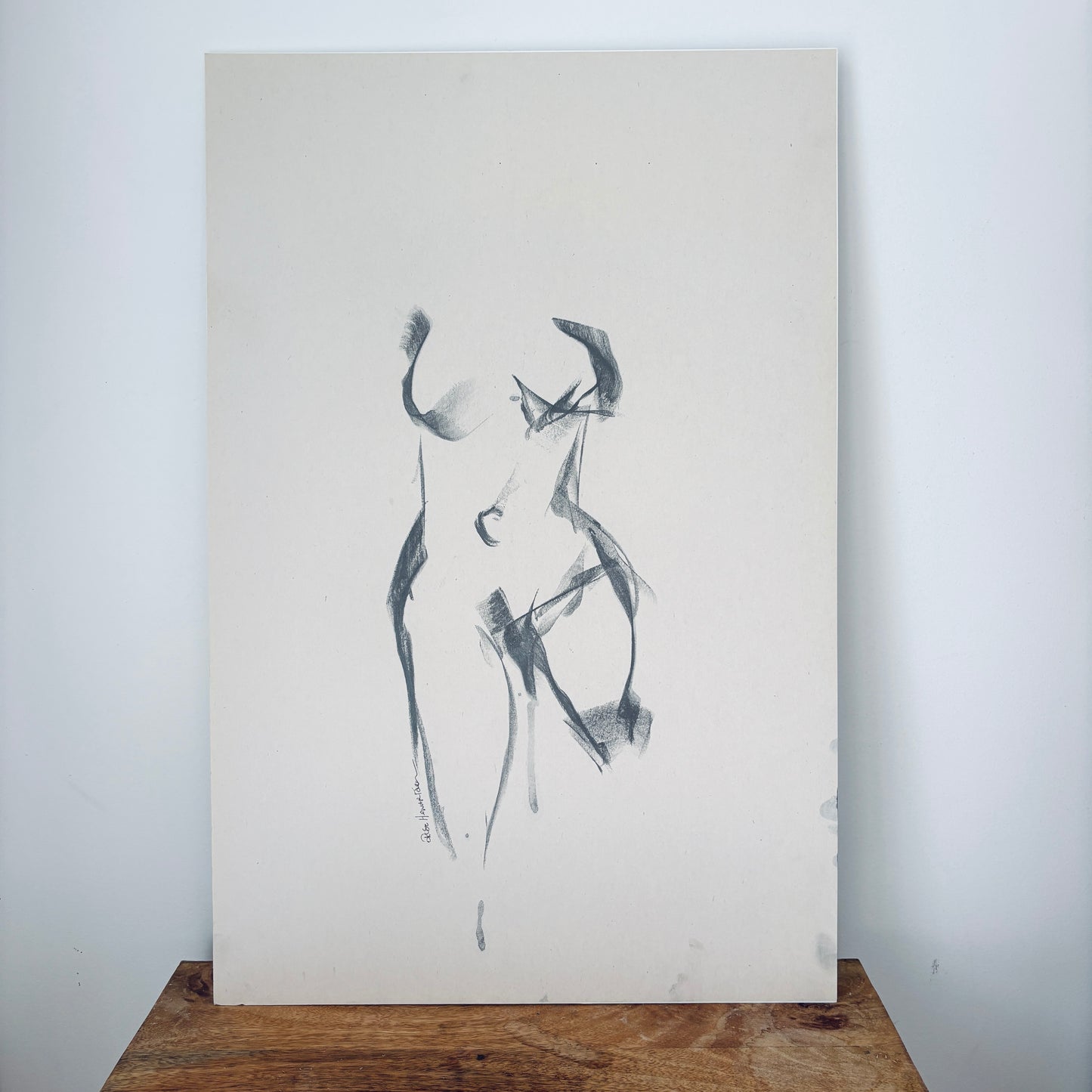 Female Figure No 4 - by Australian Artist Rose Hewartson Original Abstract Figure Drawing on Paper