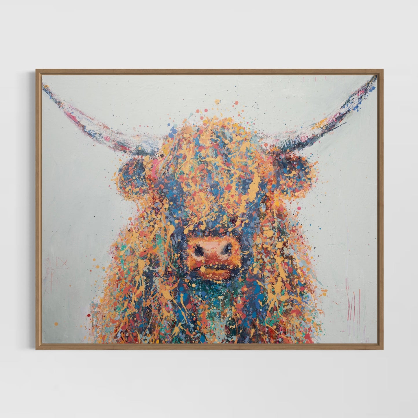 Fergus - Abstract Cowl by Australian Artist Rose Hewartson Original Abstract Painting on Canvas Framed 99x123 cm Statement Piece
