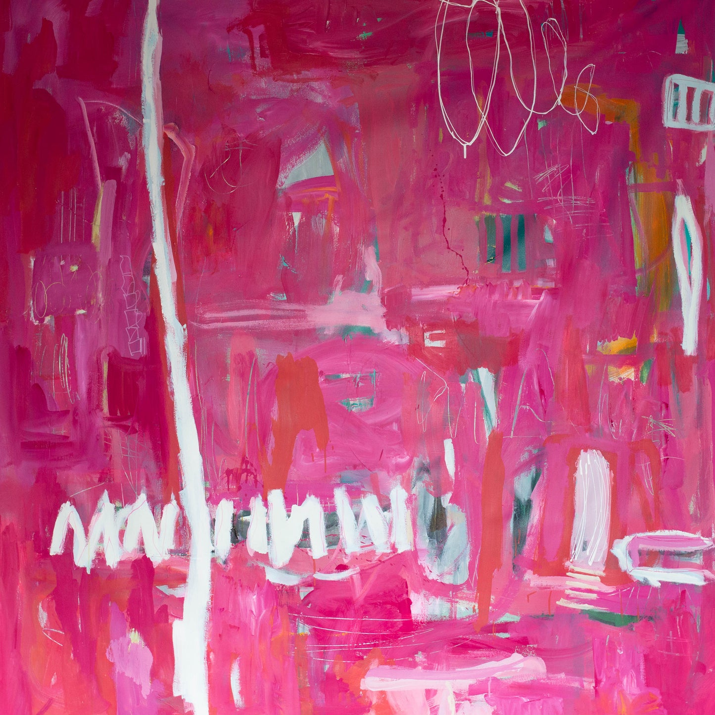 The Path Less Travelled - by Australian Artist Rose Hewartson Original Abstract Painting on Canvas 190 x 190 cm Statement Piece