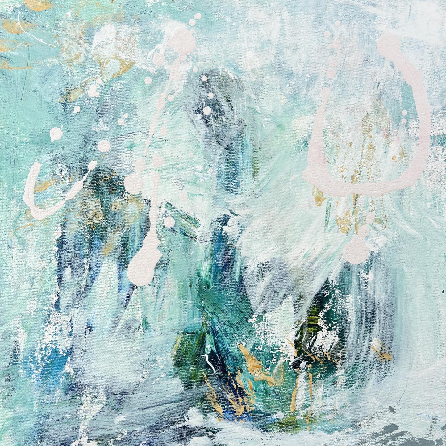Serenity Exists - by Australian Artist Rose Hewartson Original Abstract Painting on Canvas Framed Statement Piece
