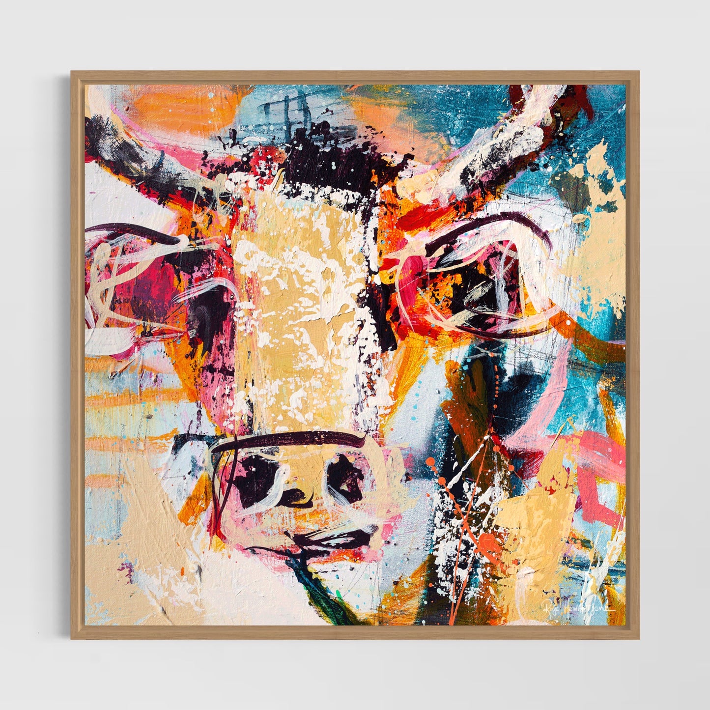 Tango - Cow - {Canvas Art Print} by Rose Hewartson Australian Artist