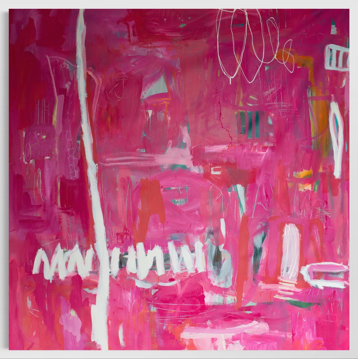 The Path Less Travelled - by Australian Artist Rose Hewartson Original Abstract Painting on Canvas 190 x 190 cm Statement Piece