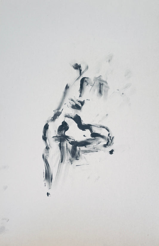 Female Figure No 3   - by Australian Artist Rose Hewartson Original Abstract Figure Drawing on Paper
