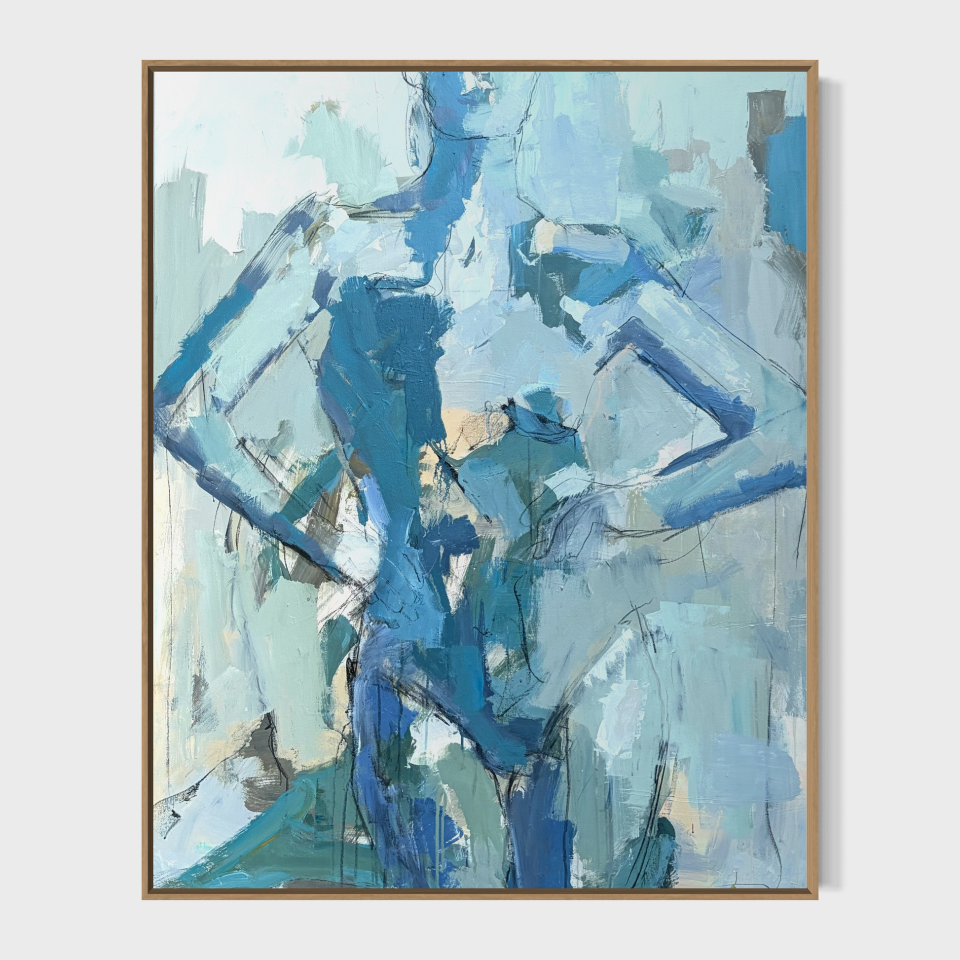 Audacious  - Abstract figurative portrait of woman, art by Australian Artist Rose Hewartson Original Abstract Painting on Canvas Framed 99x123 cm Statement Piece