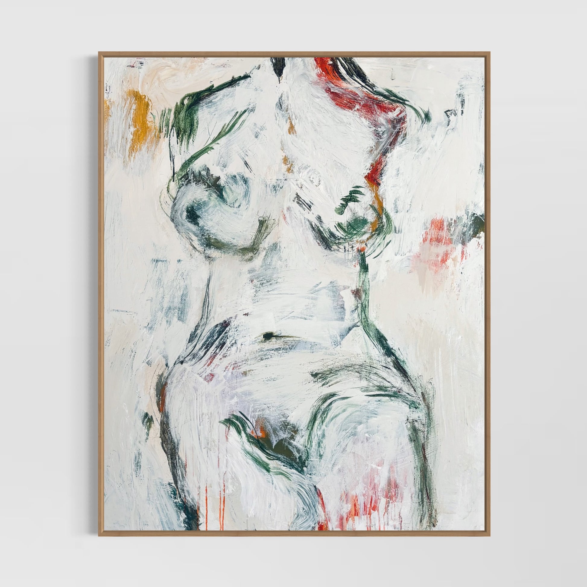 Born Untamed - Abstract figurative portrait of woman, art by Australian Artist Rose Hewartson Original Abstract Painting on Canvas Framed 99x123 cm Statement Piece