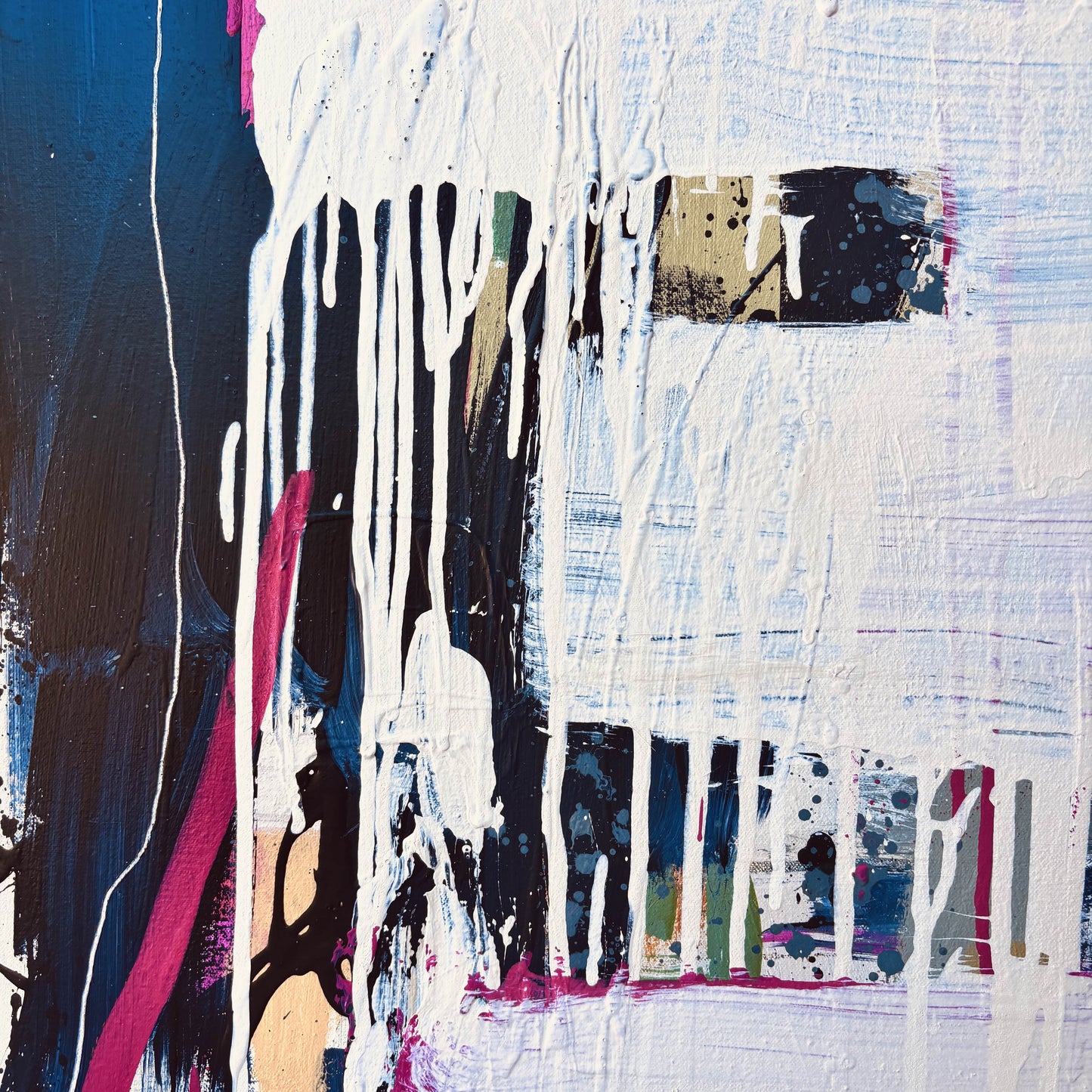 Edges - by Australian Artist Rose Hewartson Original Abstract Painting on Canvas Framed Statement Piece