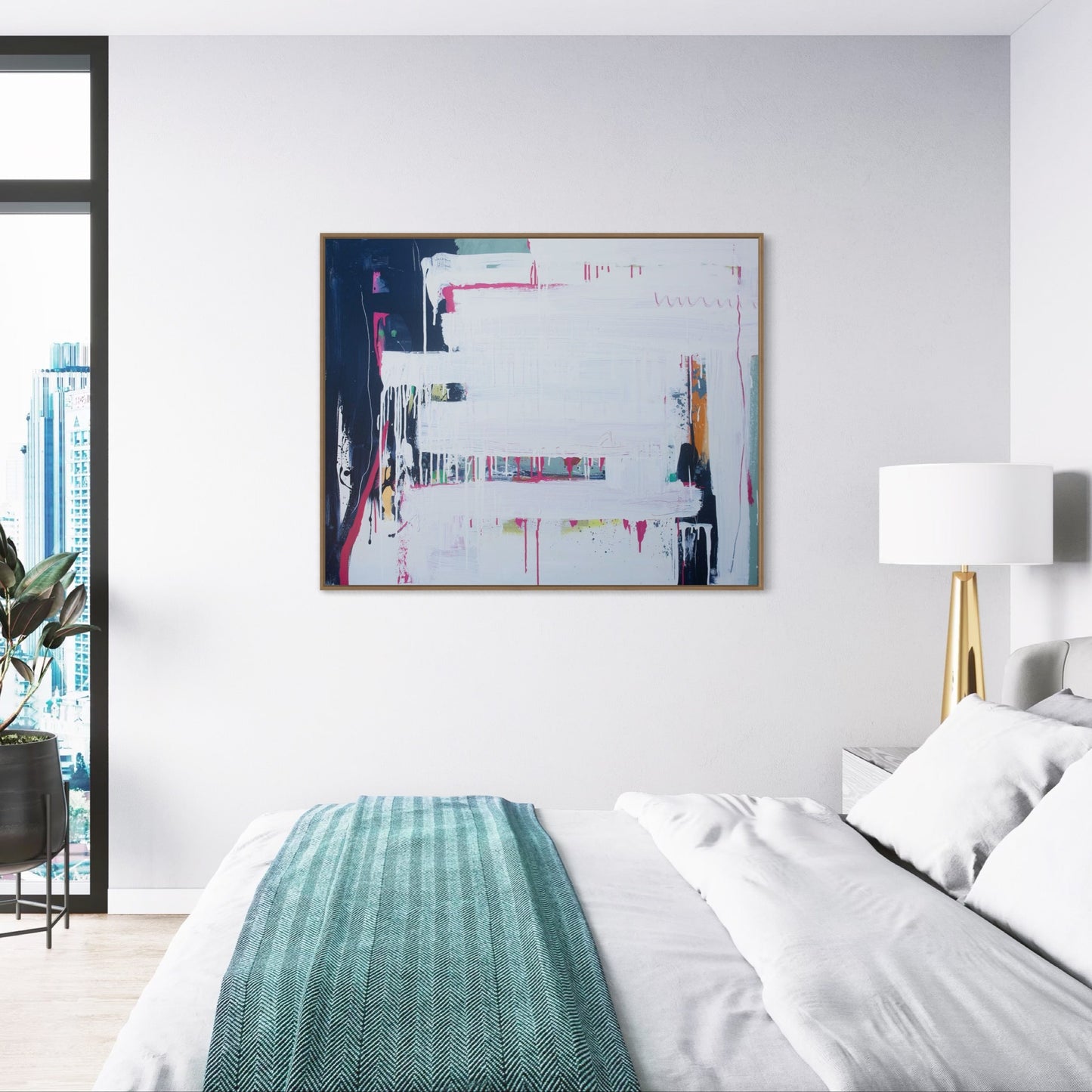Edges - by Australian Artist Rose Hewartson Original Abstract Painting on Canvas Framed Statement Piece