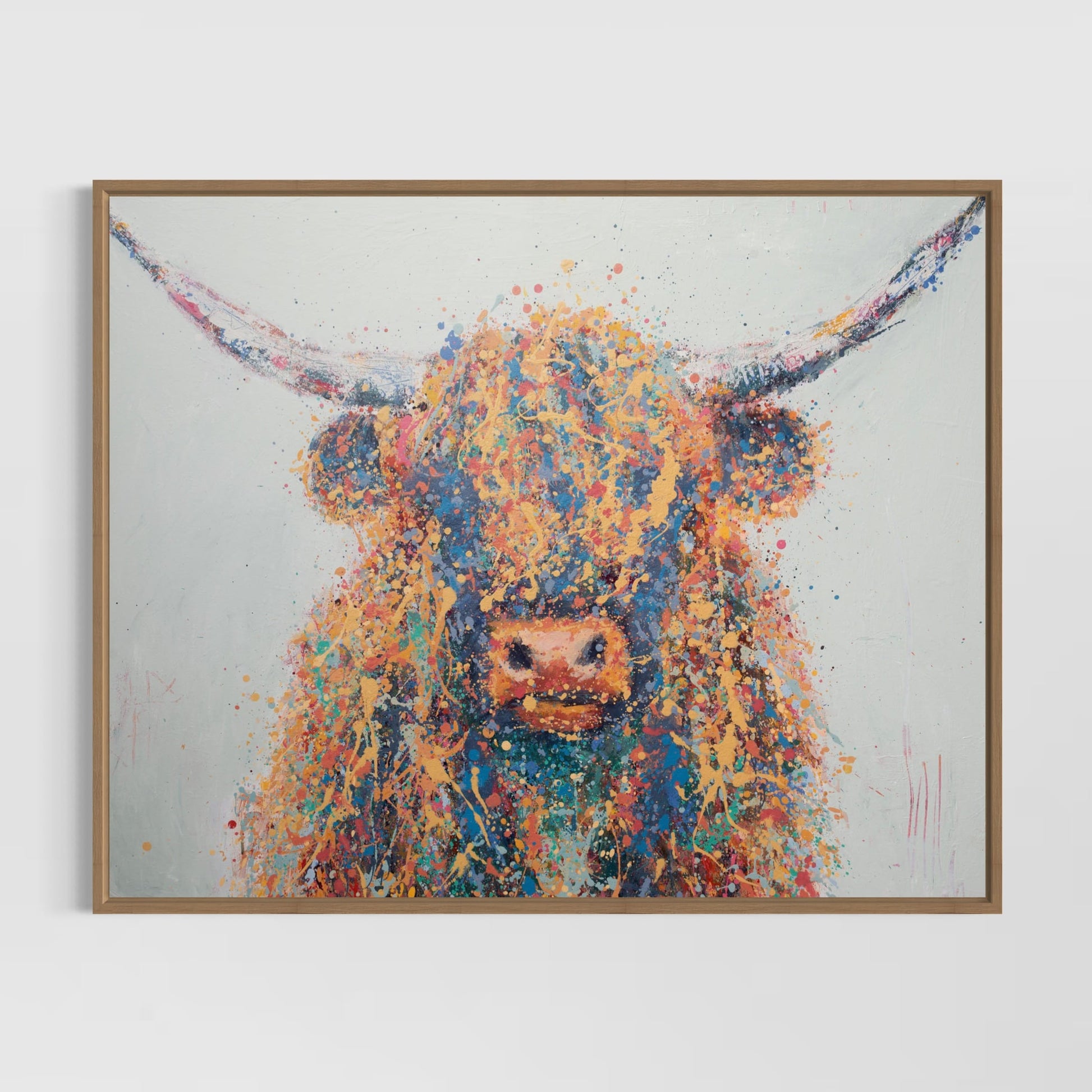 Fergus - Abstract Cowl by Australian Artist Rose Hewartson Original Abstract Painting on Canvas Framed 99x123 cm Statement Piece