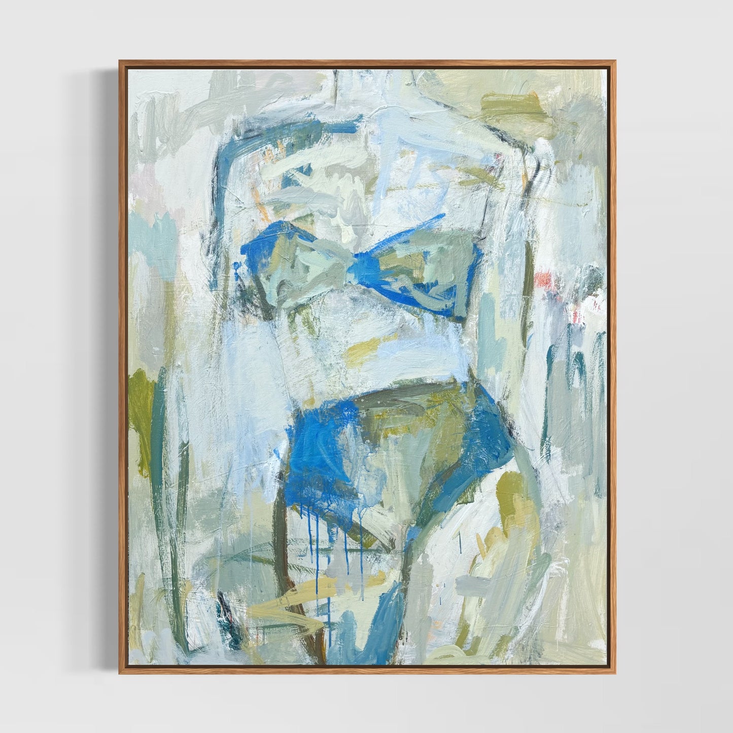 Free Spirit- Abstract figurative portrait of woman, art by Australian Artist Rose Hewartson Original Abstract Painting on Canvas Framed 99x123 cm Statement Piece