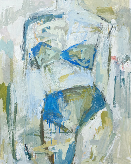 Free Spirit- Abstract figurative portrait of woman, art by Australian Artist Rose Hewartson Original Abstract Painting on Canvas Framed 99x123 cm Statement Piece