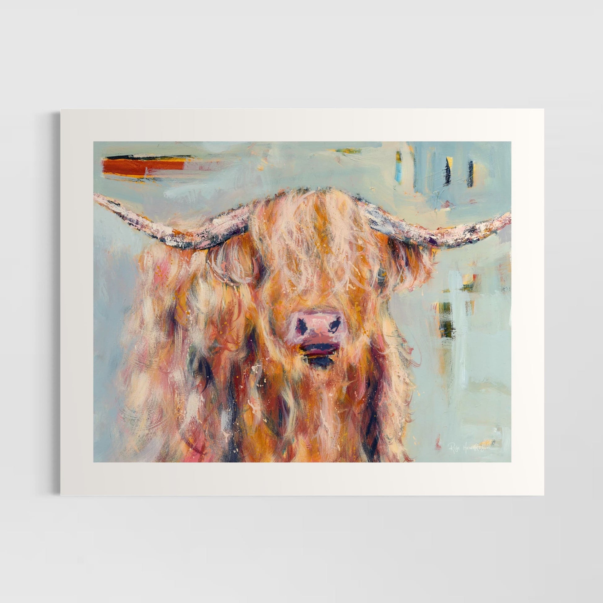 Hamish - Highland Cow Art Print by Rose Hewartson Australian Artist