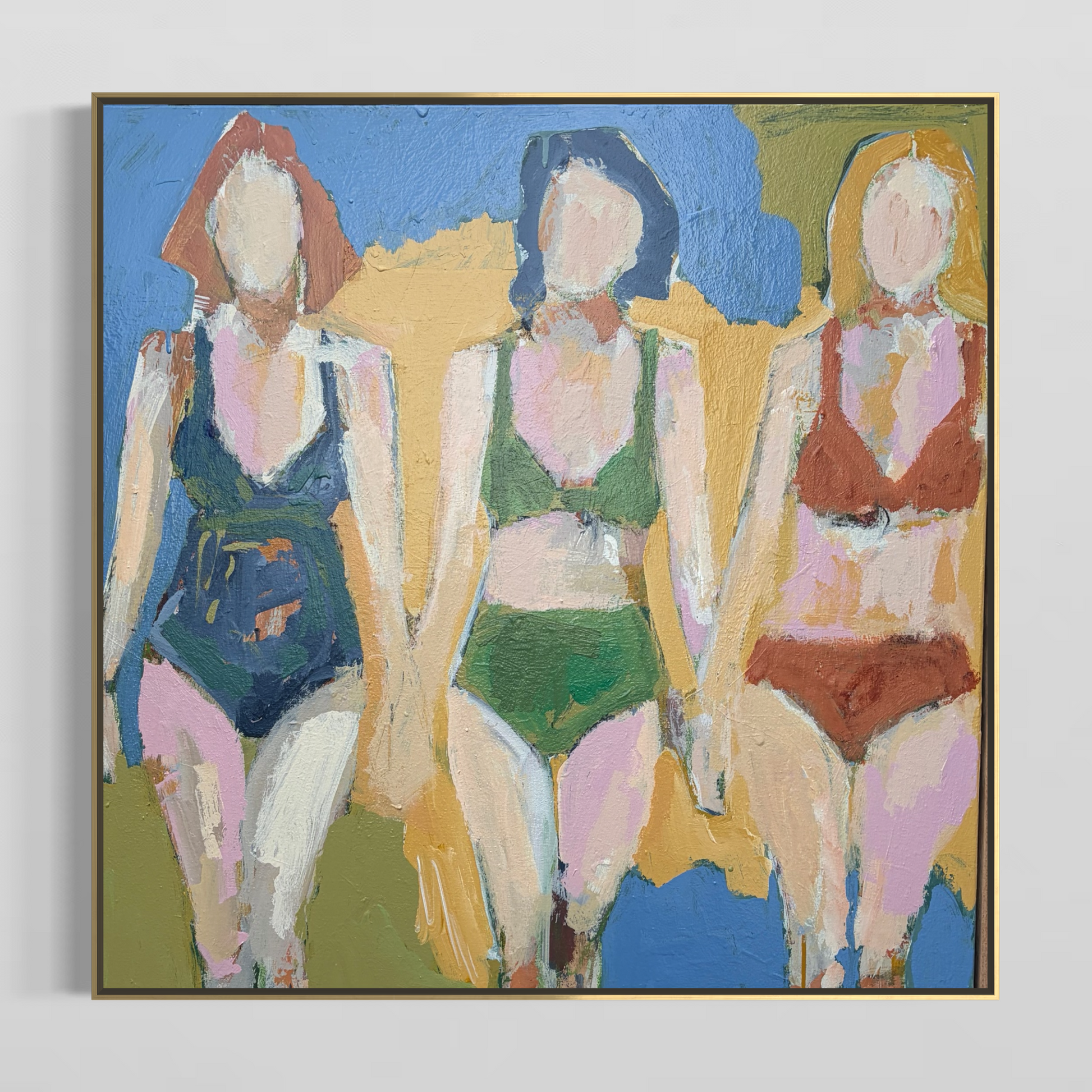 Refuse To SettleLead Me Astray - Rose Hewartson Original Abstract Painting on Canvas Framed 83x83 cm Statement Piece