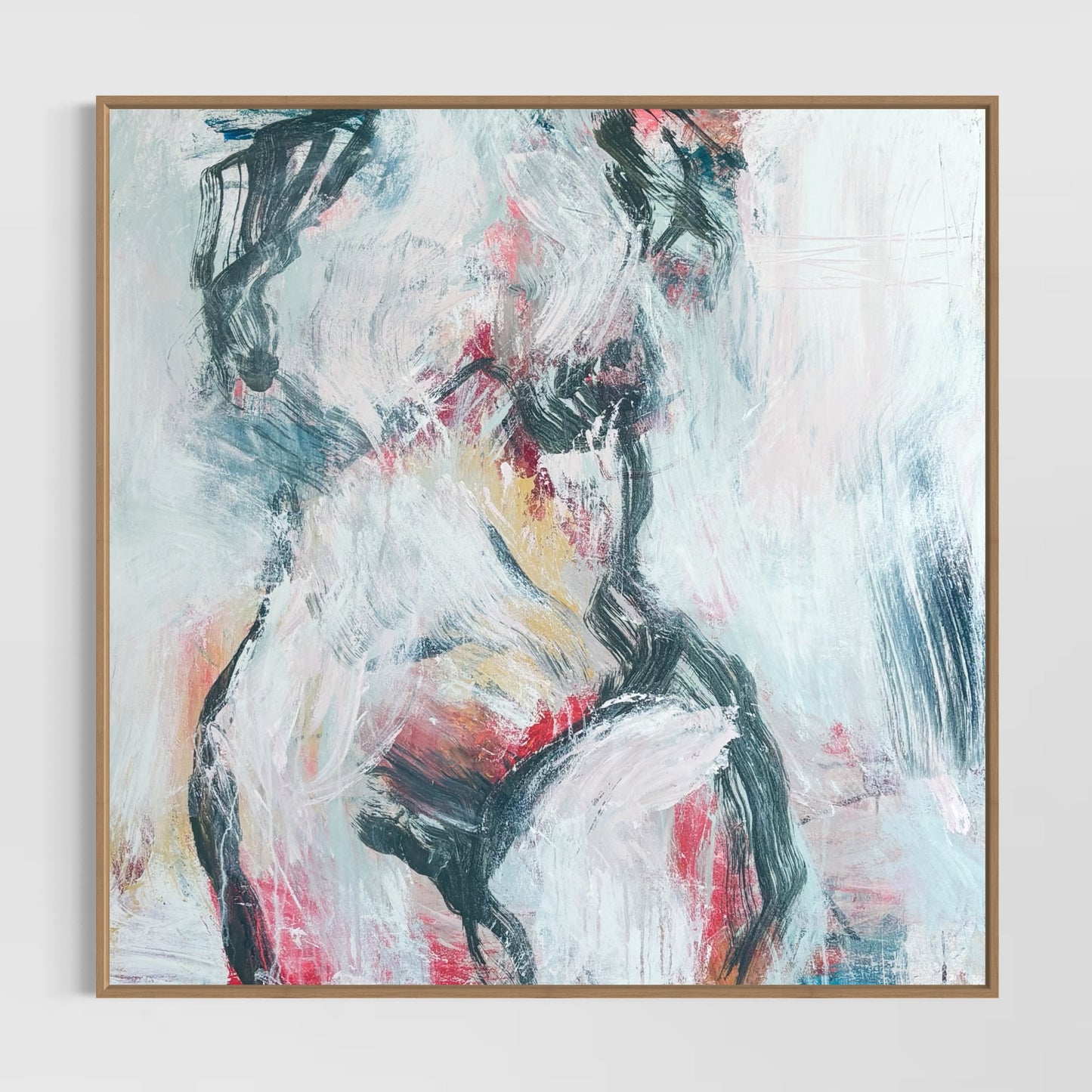 Metamorphisis - Abstract figurative portrait of woman, art by Australian Artist Rose Hewartson Original Abstract Painting on Canvas Framed 99x123 cm Statement Piece