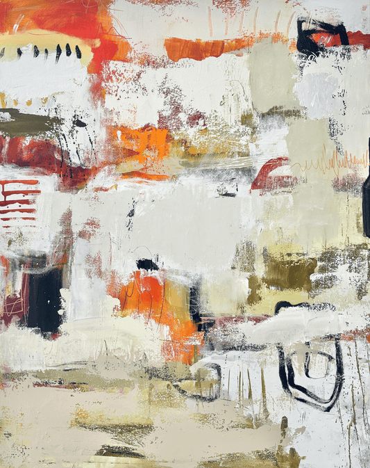No Dream Is Too Big - by Australian Artist Rose Hewartson Original Abstract Painting on Canvas Framed 96 x 103cm Statement Piece
