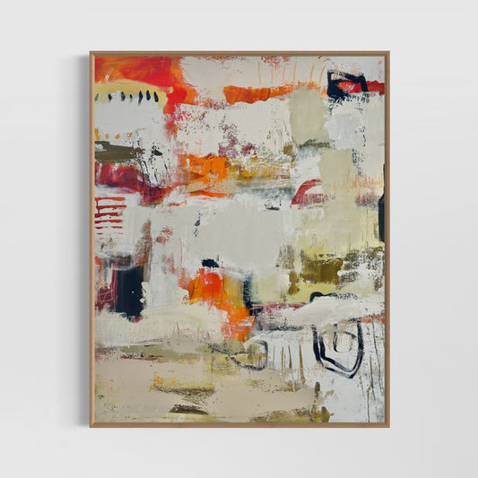 No Dream Is Too Big - by Australian Artist Rose Hewartson Original Abstract Painting on Canvas Framed 96 x 103cm Statement Piece