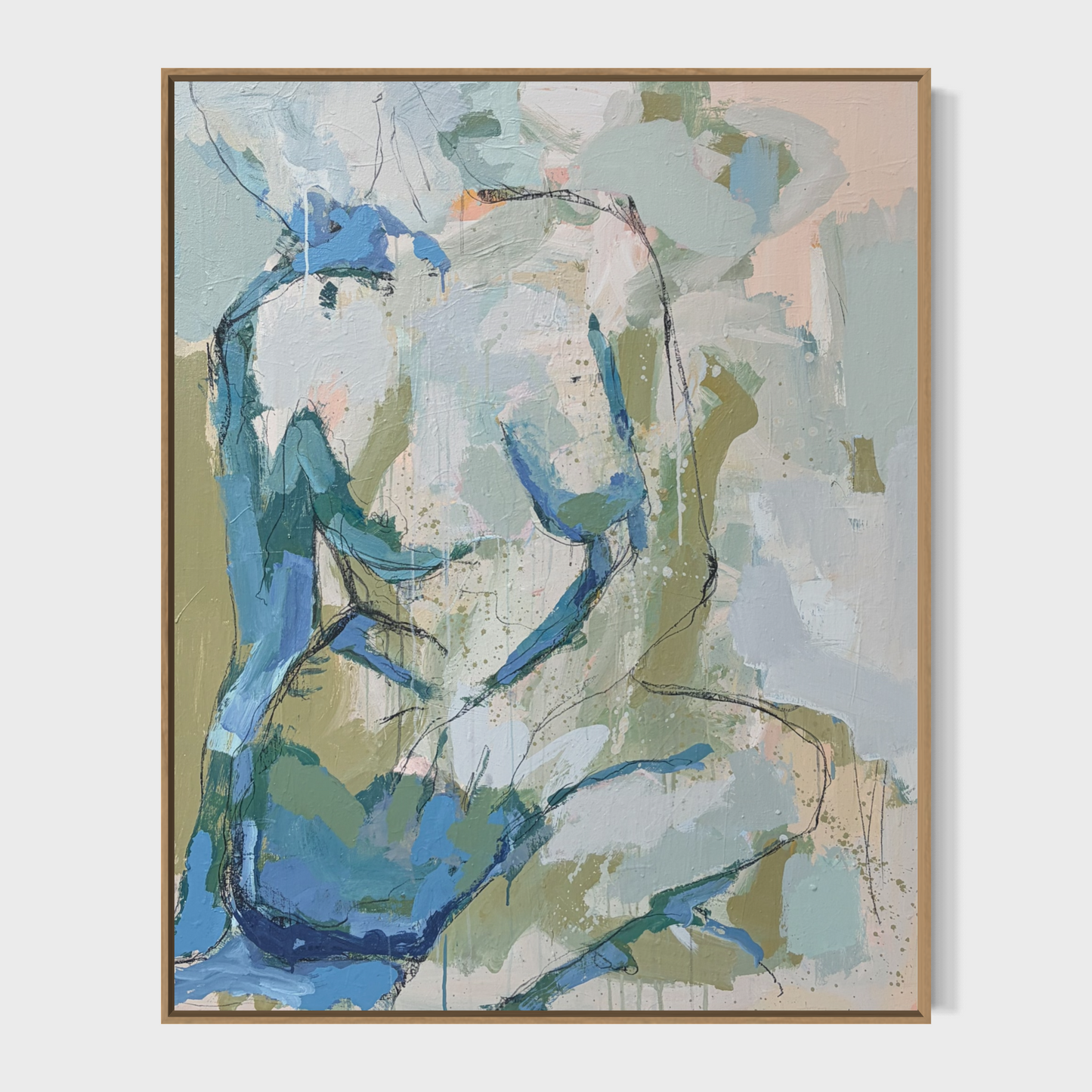One And Only - Abstract figurative portrait of woman, art by Australian Artist Rose Hewartson Original Abstract Painting on Canvas Framed 99x123 cm Statement Piece