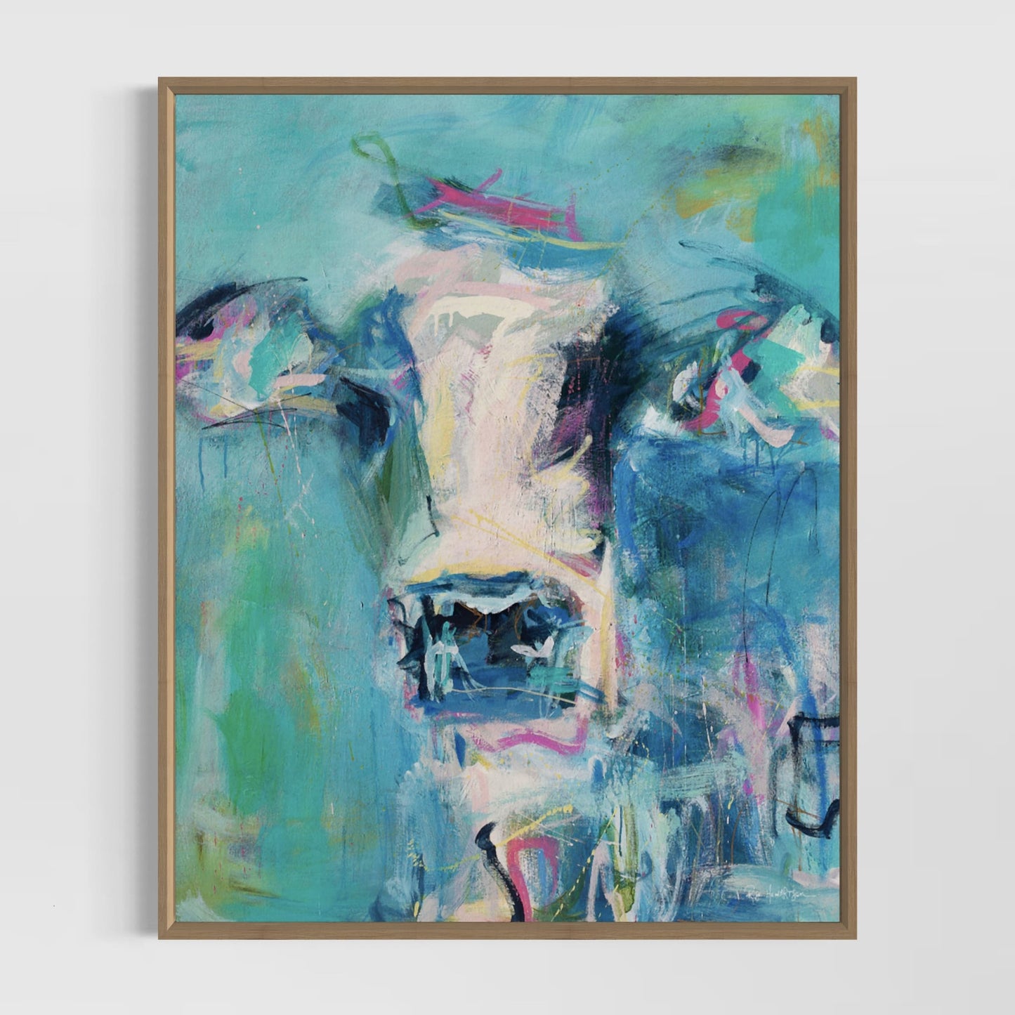 Priscilla - Cow - {Canvas Art Print} by Rose Hewartson Australian Artist