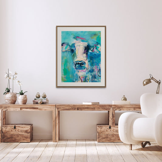 Priscilla - Cow - {Art Print} by Rose Hewartson Australian Artist