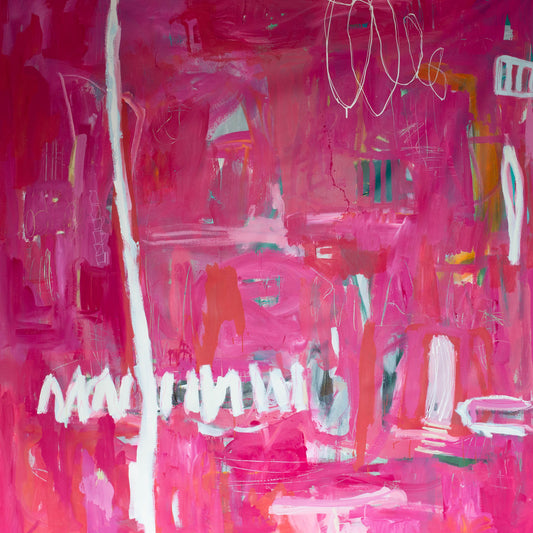 The Path Less Travelled - by Australian Artist Rose Hewartson Original Abstract Painting on Canvas 190 x 190 cm Statement Piece
