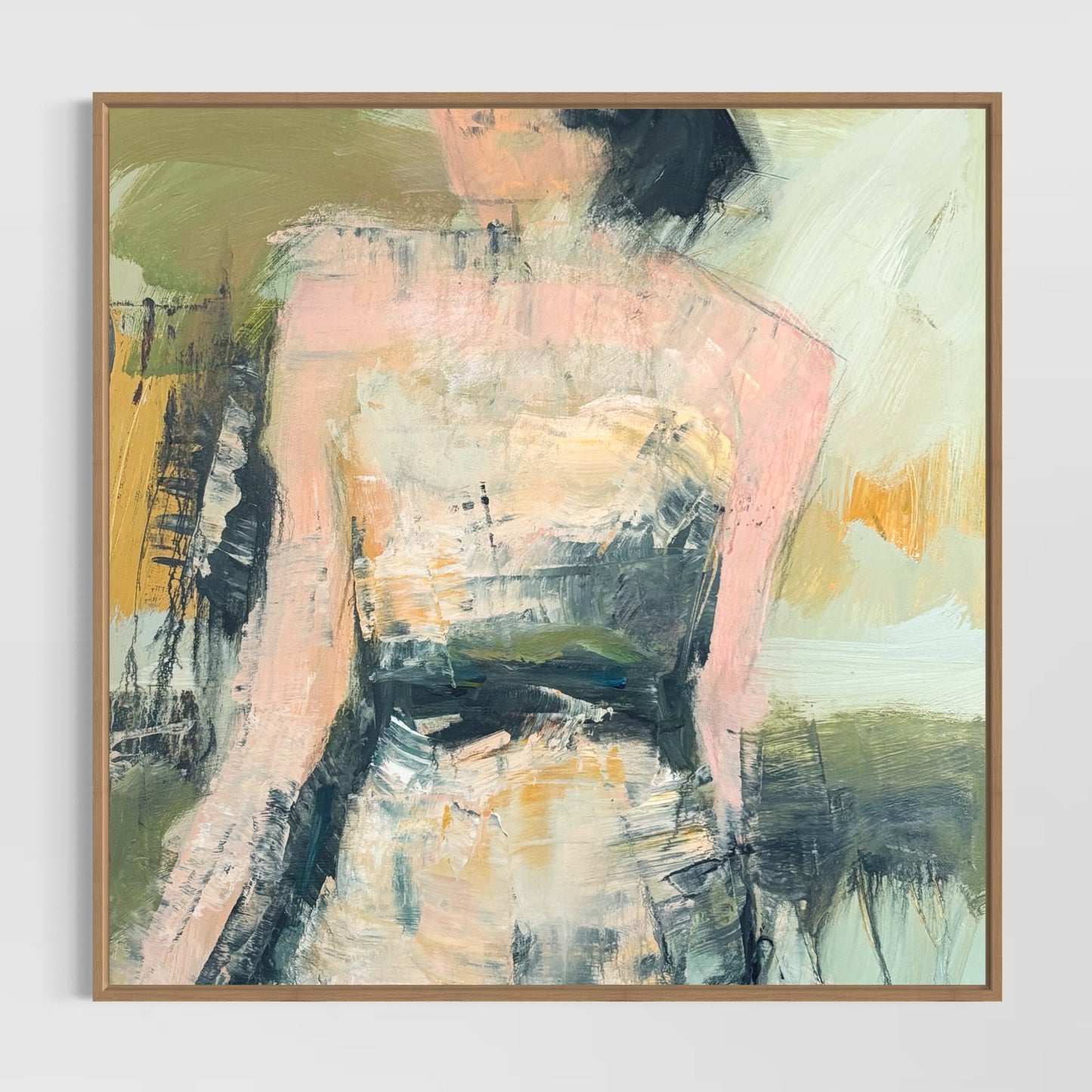 She Rises - Abstract figurative portrait of woman, art by Australian Artist Rose Hewartson Original Abstract Painting on Canvas Framed 99x123 cm Statement Piece