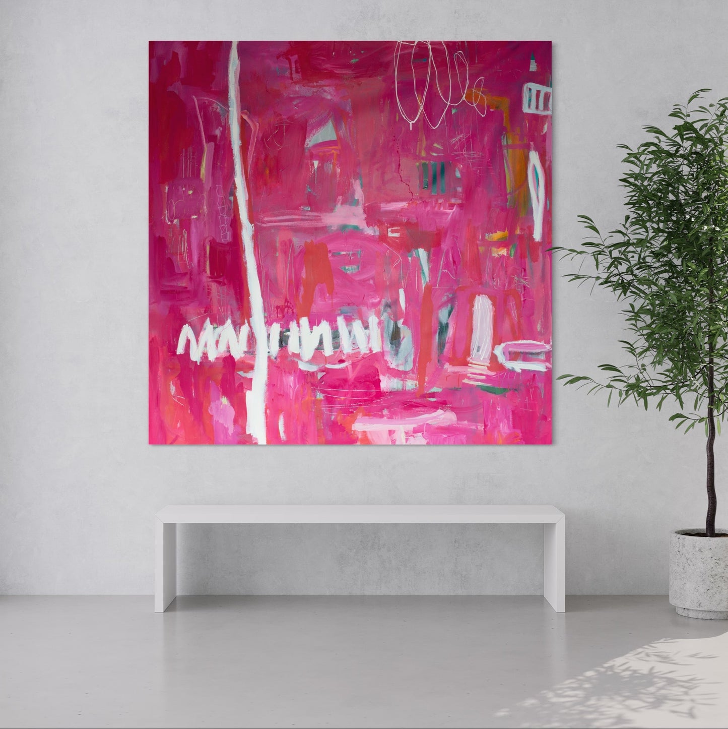 The Path Less Travelled - by Australian Artist Rose Hewartson Original Abstract Painting on Canvas 190 x 190 cm Statement Piece