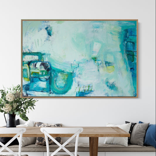 Best Day Ever II- by Australian Artist Rose Hewartson Original Abstract Painting on Canvas Framed 153 x 123cm Statement Piece