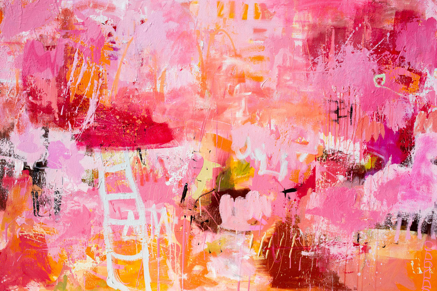 This Girl Is On Fire - Original Abstract Painting by Australian Artist Rose Hewartson 153 x 103cm