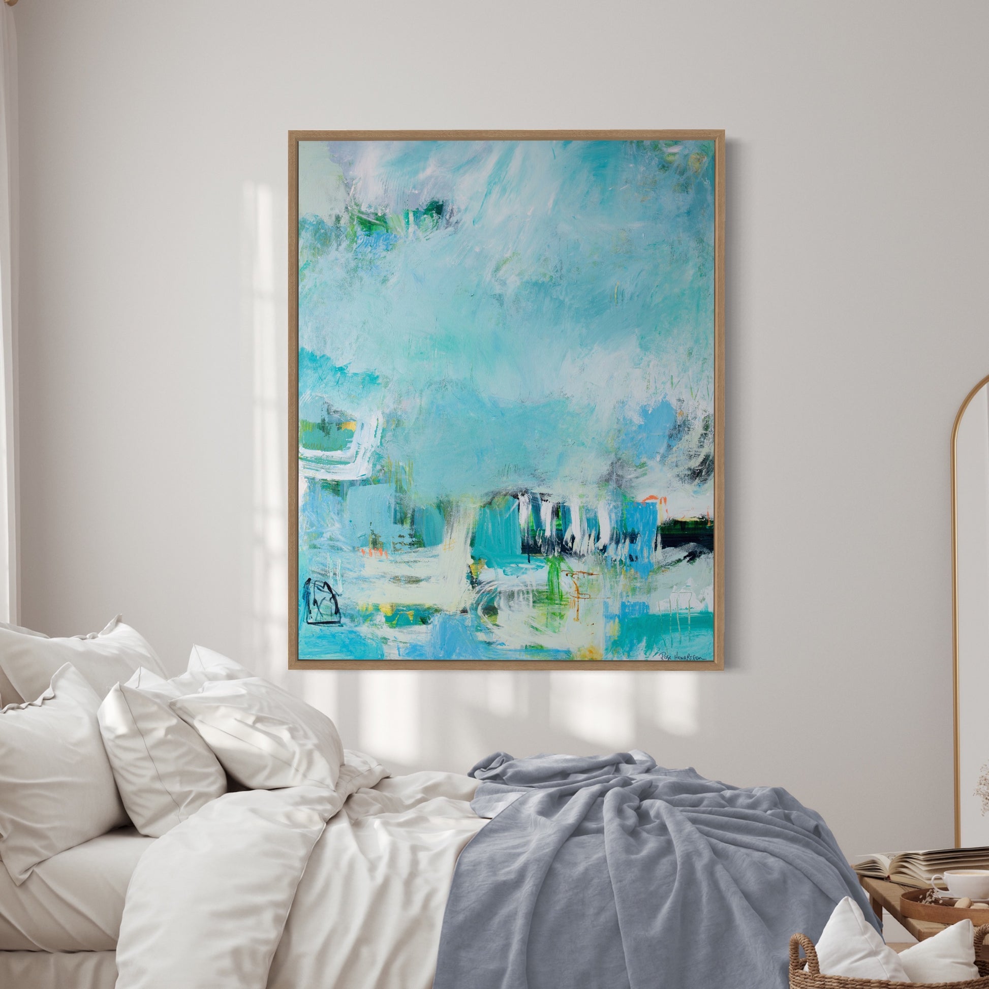 Wild & Precious- by Australian Artist Rose Hewartson Original Abstract Painting on Canvas Framed 99 x 123cm