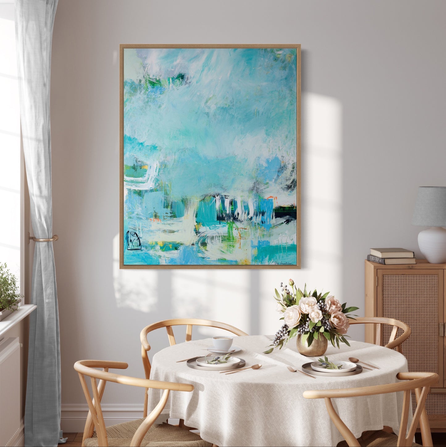 Wild & Precious- by Australian Artist Rose Hewartson Original Abstract Painting on Canvas Framed 99 x 123cm